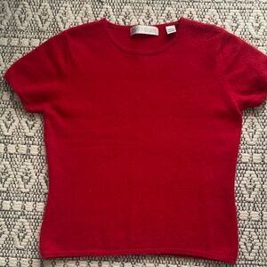 Valerie Stevens Red Short Sleeve Crewneck Top